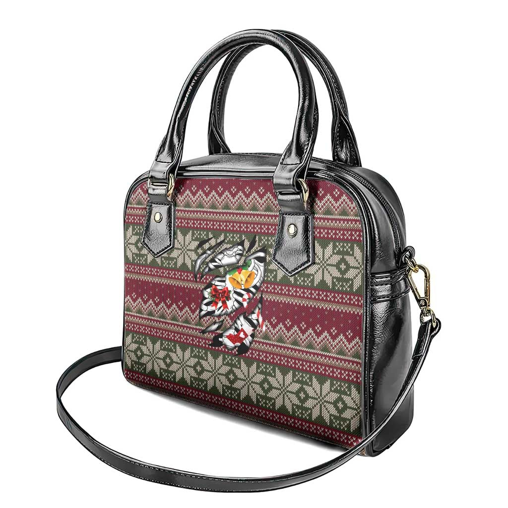 Skeleton Candy Cane Christmas Shoulder Handbag Xmas Holiday Patterns - Wonder Print Shop