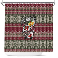 Skeleton Candy Cane Christmas Shower Curtain Xmas Holiday Patterns - Wonder Print Shop