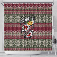 Skeleton Candy Cane Christmas Shower Curtain Xmas Holiday Patterns - Wonder Print Shop