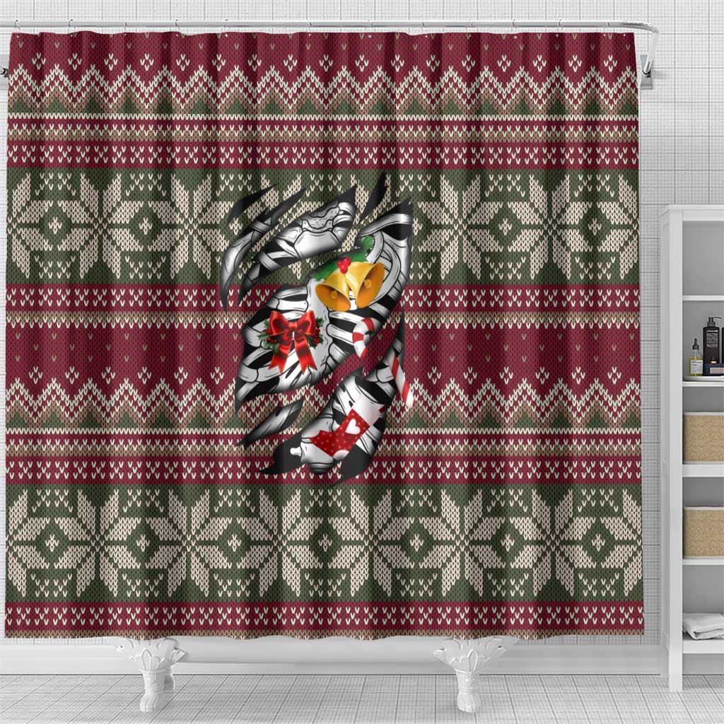 Skeleton Candy Cane Christmas Shower Curtain Xmas Holiday Patterns - Wonder Print Shop