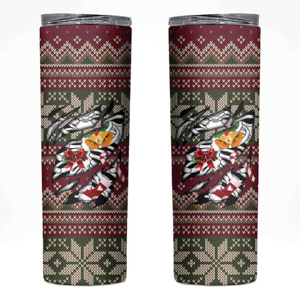 Skeleton Candy Cane Christmas Skinny Tumbler Xmas Holiday Patterns - Wonder Print Shop