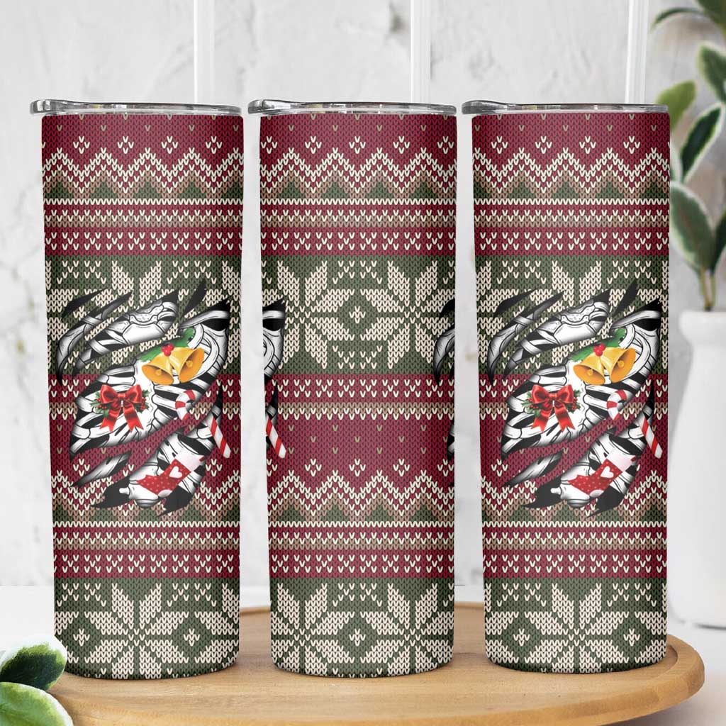 Skeleton Candy Cane Christmas Skinny Tumbler Xmas Holiday Patterns - Wonder Print Shop