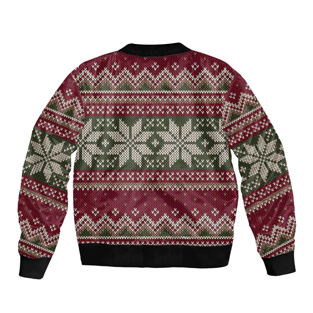 Skeleton Candy Cane Christmas Sleeve Zip Bomber Jacket Xmas Holiday Patterns - Wonder Print Shop