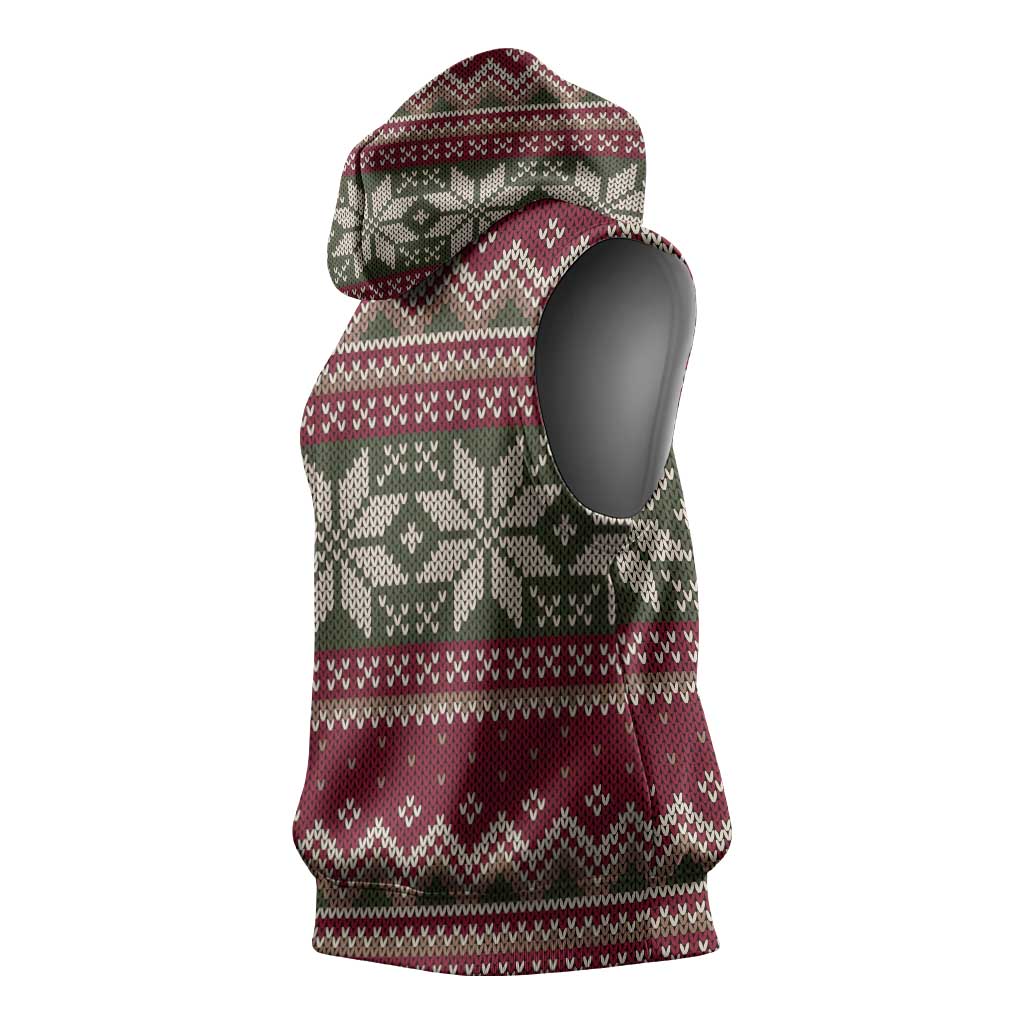 Skeleton Candy Cane Christmas Sleeveless Hoodie Xmas Holiday Patterns - Wonder Print Shop