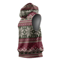 Skeleton Candy Cane Christmas Sleeveless Hoodie Xmas Holiday Patterns - Wonder Print Shop