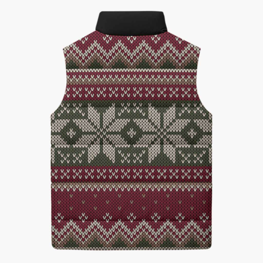 Skeleton Candy Cane Christmas Sleeveless Puffer Jacket Xmas Holiday Patterns - Wonder Print Shop