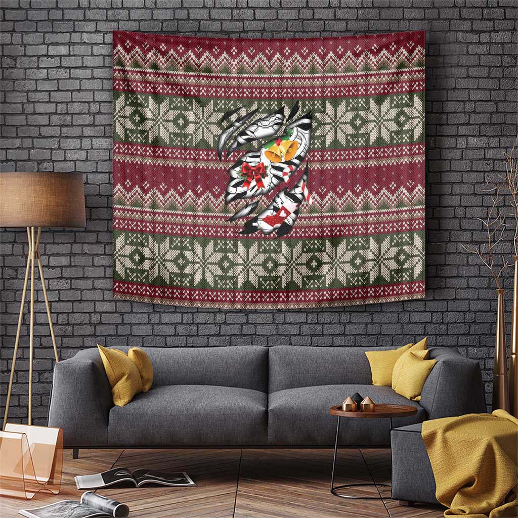 Skeleton Candy Cane Christmas Tapestry Xmas Holiday Patterns - Wonder Print Shop