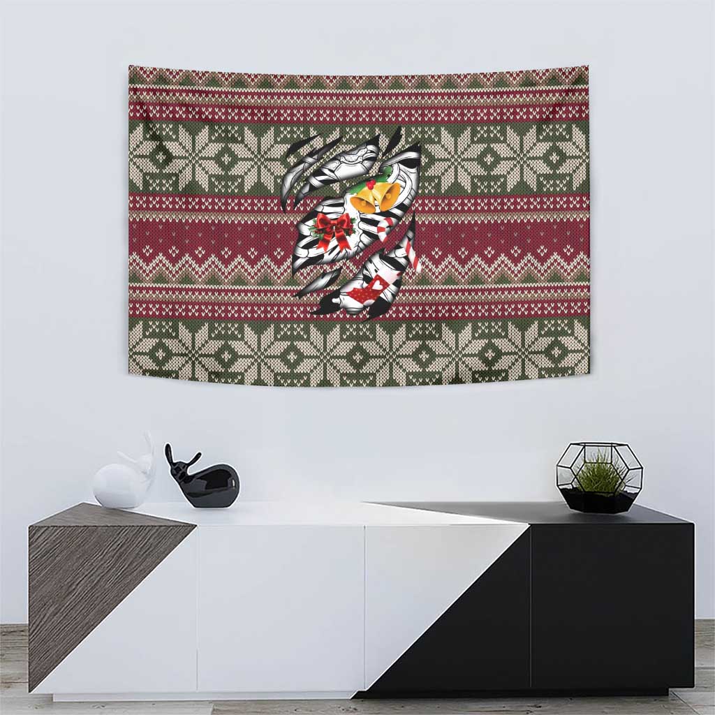 Skeleton Candy Cane Christmas Tapestry Xmas Holiday Patterns - Wonder Print Shop