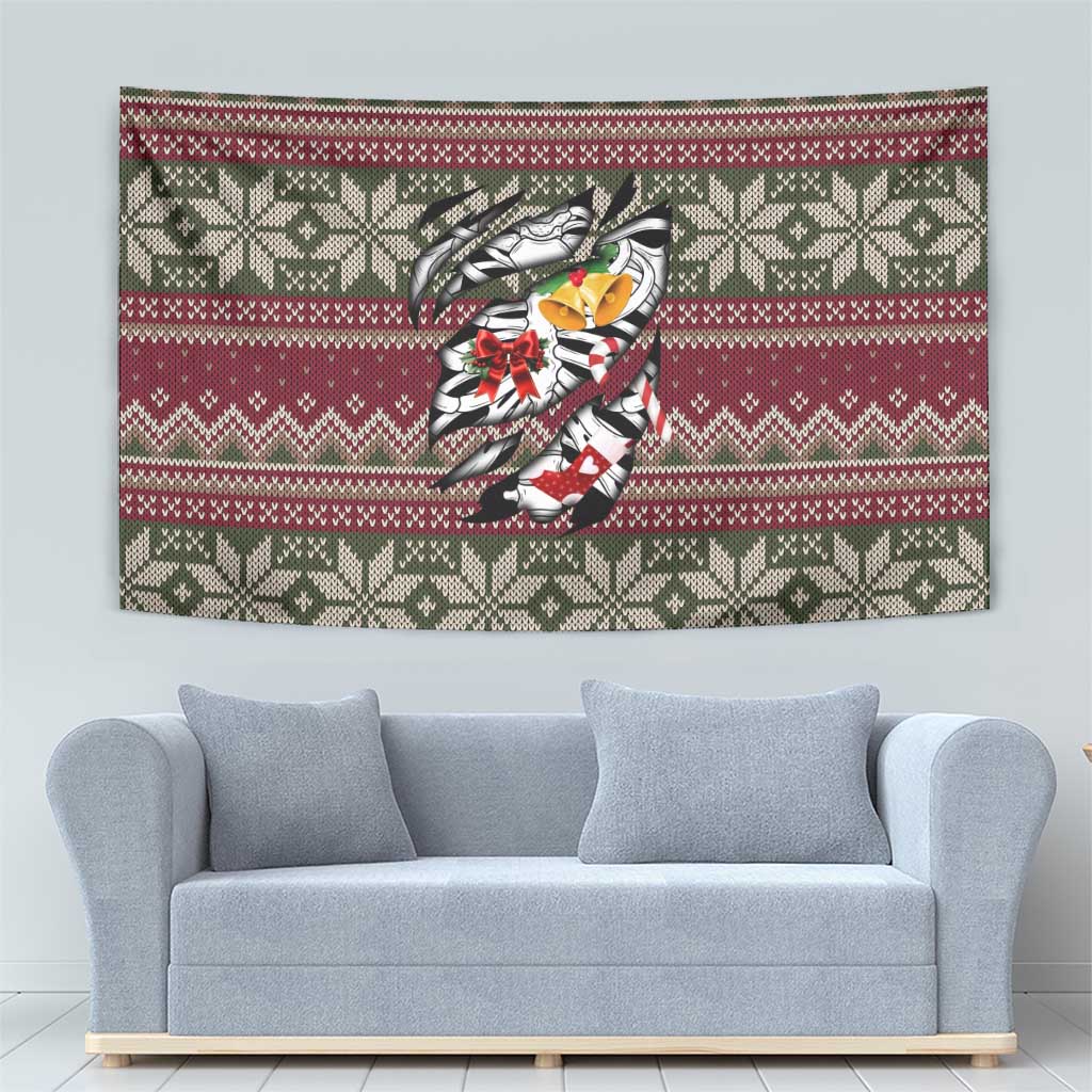 Skeleton Candy Cane Christmas Tapestry Xmas Holiday Patterns - Wonder Print Shop