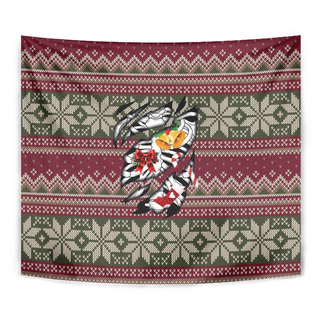 Skeleton Candy Cane Christmas Tapestry Xmas Holiday Patterns - Wonder Print Shop
