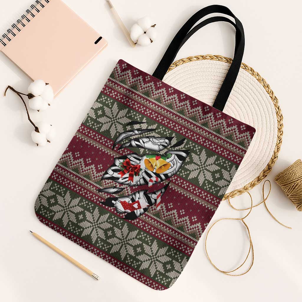 Skeleton Candy Cane Christmas Tote Bag Xmas Holiday Patterns - Wonder Print Shop