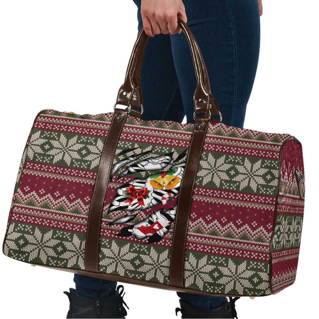 Skeleton Candy Cane Christmas Travel Bag Xmas Holiday Patterns - Wonder Print Shop
