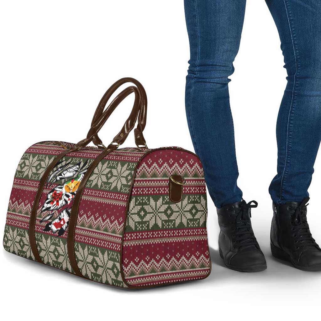 Skeleton Candy Cane Christmas Travel Bag Xmas Holiday Patterns - Wonder Print Shop
