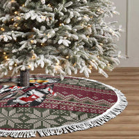 Skeleton Candy Cane Christmas Tree Skirt Xmas Holiday Patterns - Wonder Print Shop