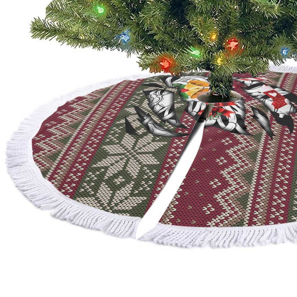 Skeleton Candy Cane Christmas Tree Skirt Xmas Holiday Patterns - Wonder Print Shop