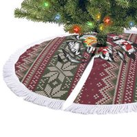 Skeleton Candy Cane Christmas Tree Skirt Xmas Holiday Patterns - Wonder Print Shop
