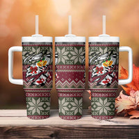 Skeleton Candy Cane Christmas Tumbler With Handle Xmas Holiday Patterns - Wonder Print Shop