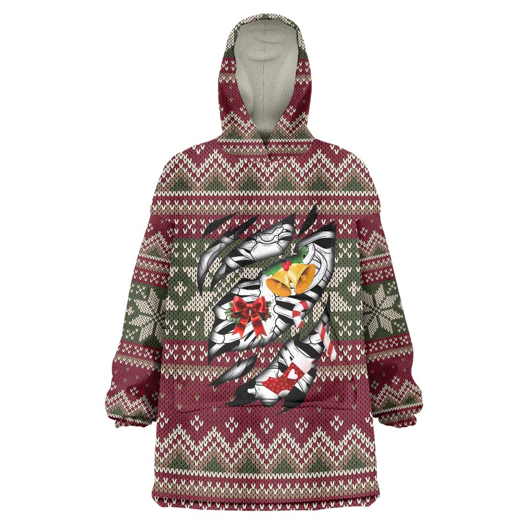 Skeleton Candy Cane Christmas Wearable Blanket Hoodie Xmas Holiday Patterns - Wonder Print Shop