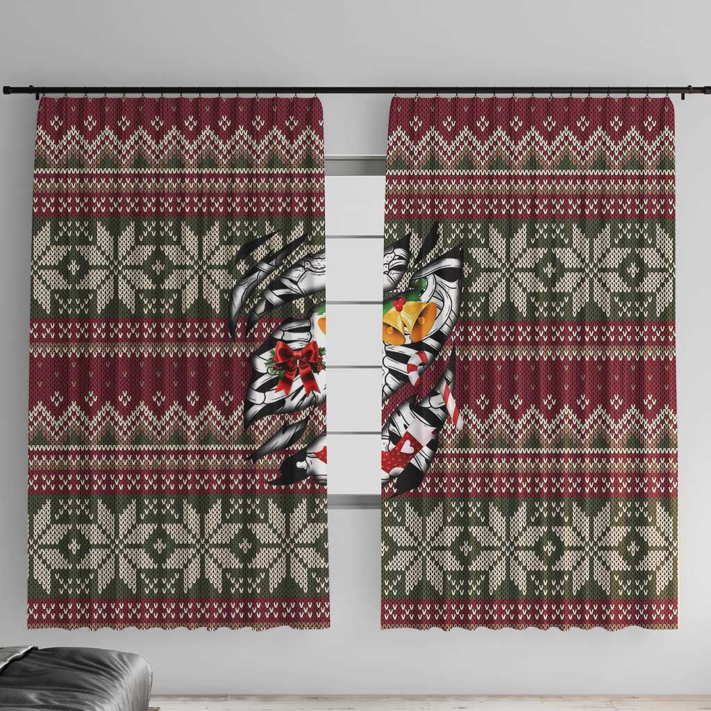 Skeleton Candy Cane Christmas Window Curtain Xmas Holiday Patterns - Wonder Print Shop