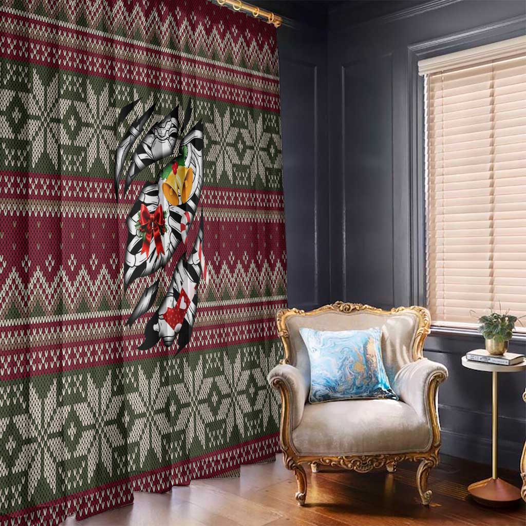 Skeleton Candy Cane Christmas Window Curtain Xmas Holiday Patterns - Wonder Print Shop