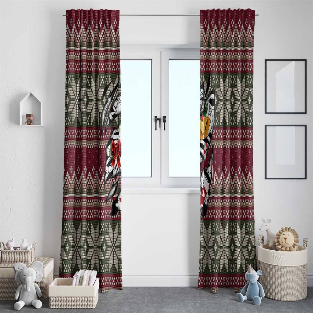 Skeleton Candy Cane Christmas Window Curtain Xmas Holiday Patterns - Wonder Print Shop