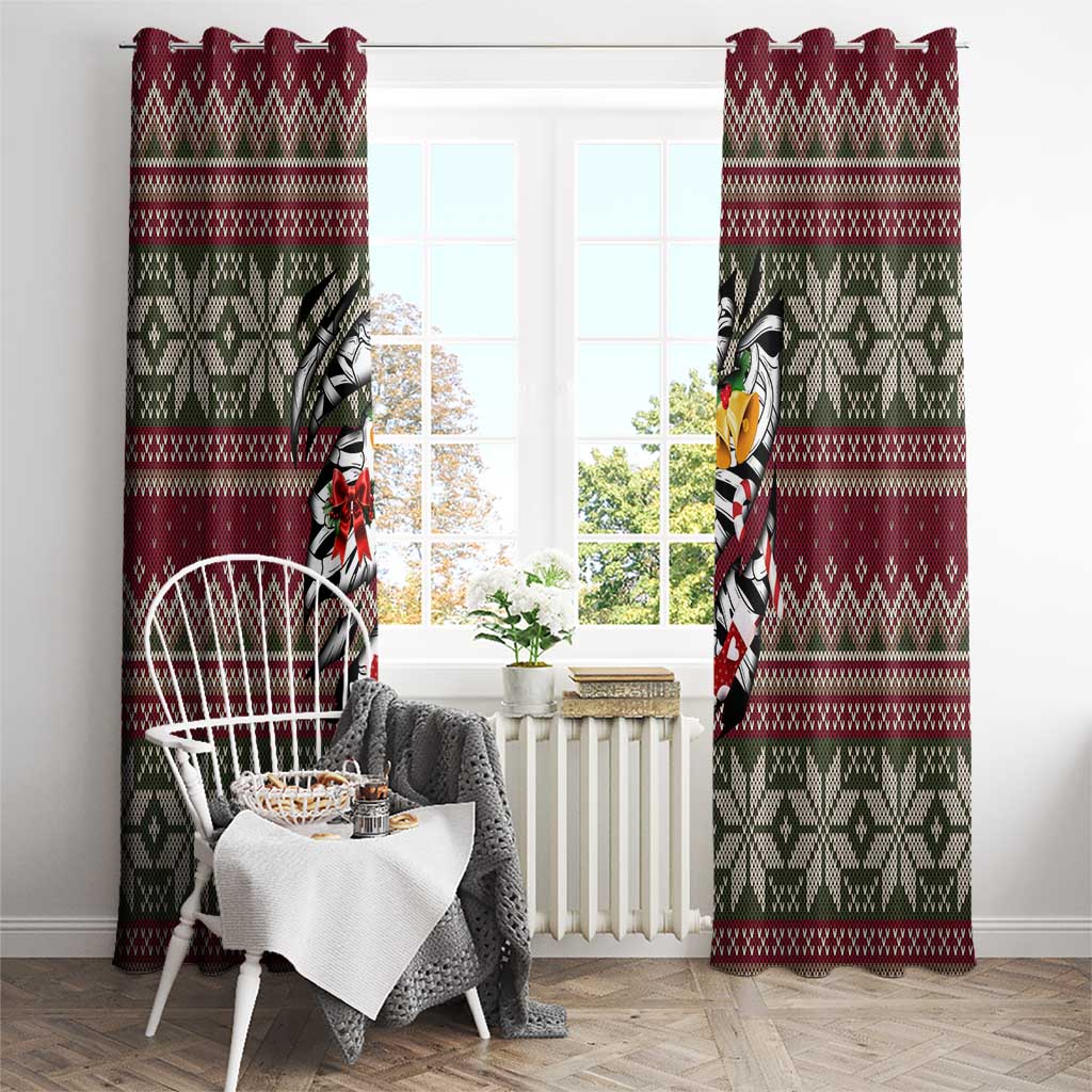 Skeleton Candy Cane Christmas Window Curtain Xmas Holiday Patterns - Wonder Print Shop