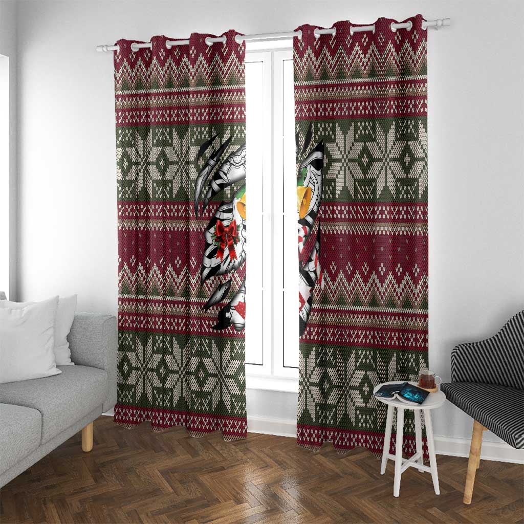 Skeleton Candy Cane Christmas Window Curtain Xmas Holiday Patterns - Wonder Print Shop