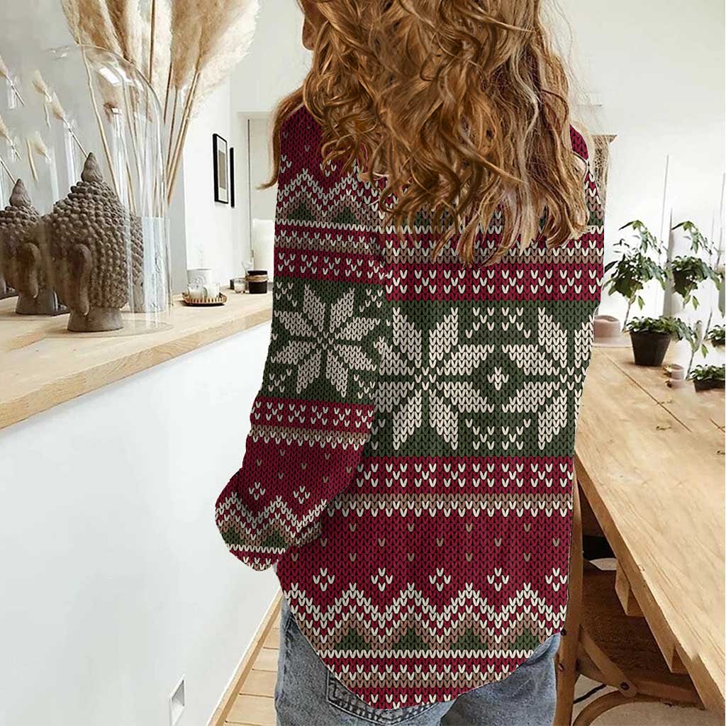 Skeleton Candy Cane Christmas Women Casual Shirt Xmas Holiday Patterns - Wonder Print Shop