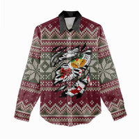 Skeleton Candy Cane Christmas Women Casual Shirt Xmas Holiday Patterns - Wonder Print Shop