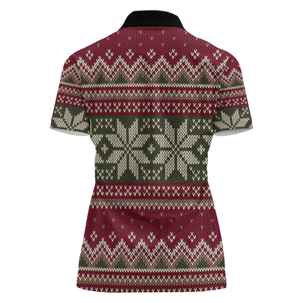 Skeleton Candy Cane Christmas Women Polo Shirt Xmas Holiday Patterns - Wonder Print Shop