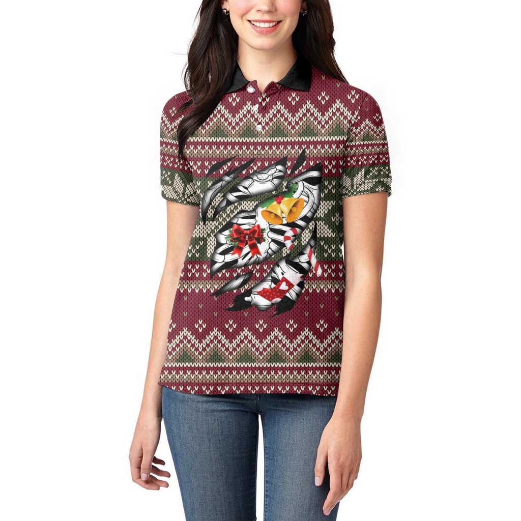 Skeleton Candy Cane Christmas Women Polo Shirt Xmas Holiday Patterns - Wonder Print Shop