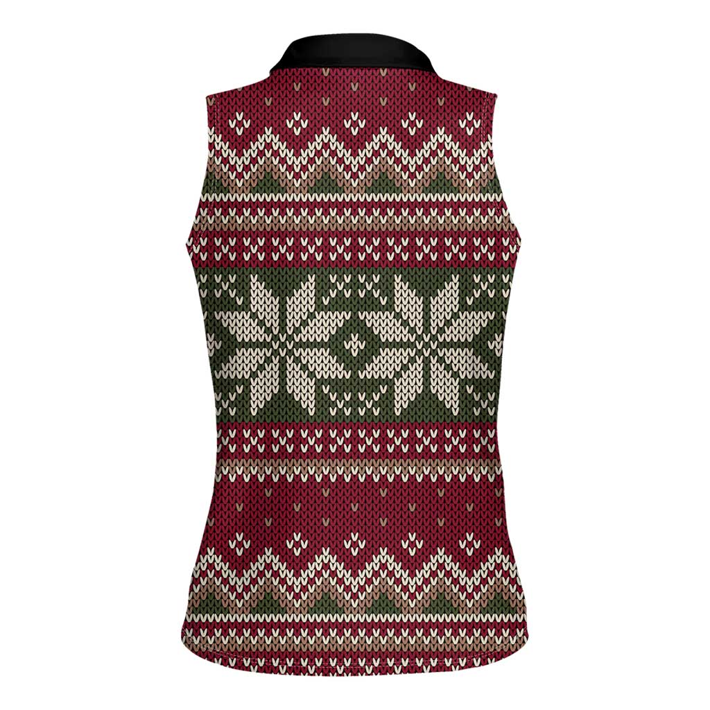 Skeleton Candy Cane Christmas Women Sleeveless Polo Shirt Xmas Holiday Patterns - Wonder Print Shop
