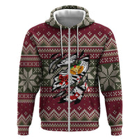 Skeleton Candy Cane Christmas Zip Hoodie Xmas Holiday Patterns - Wonder Print Shop