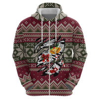 Skeleton Candy Cane Christmas Zip Hoodie Xmas Holiday Patterns - Wonder Print Shop