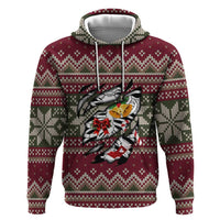 Skeleton Candy Cane Christmas Zip Hoodie Xmas Holiday Patterns - Wonder Print Shop