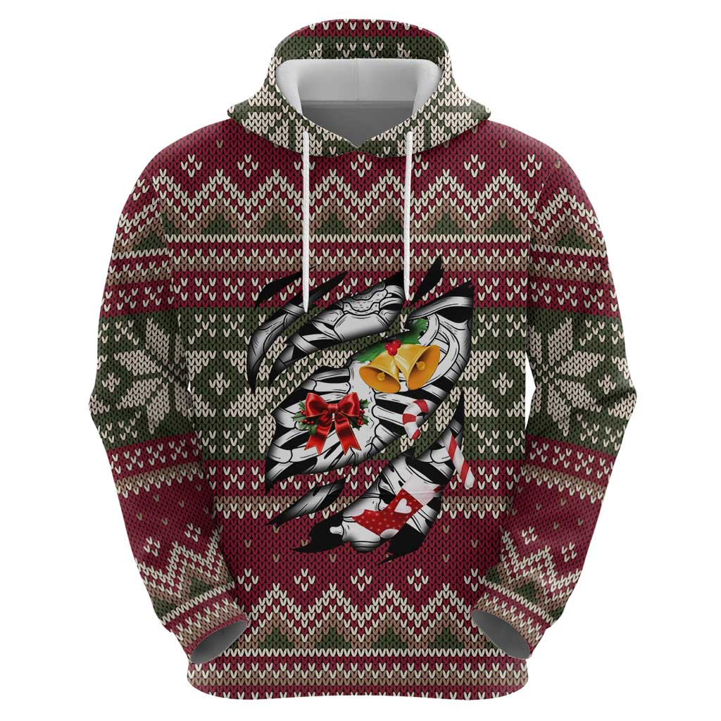 Skeleton Candy Cane Christmas Zip Hoodie Xmas Holiday Patterns - Wonder Print Shop