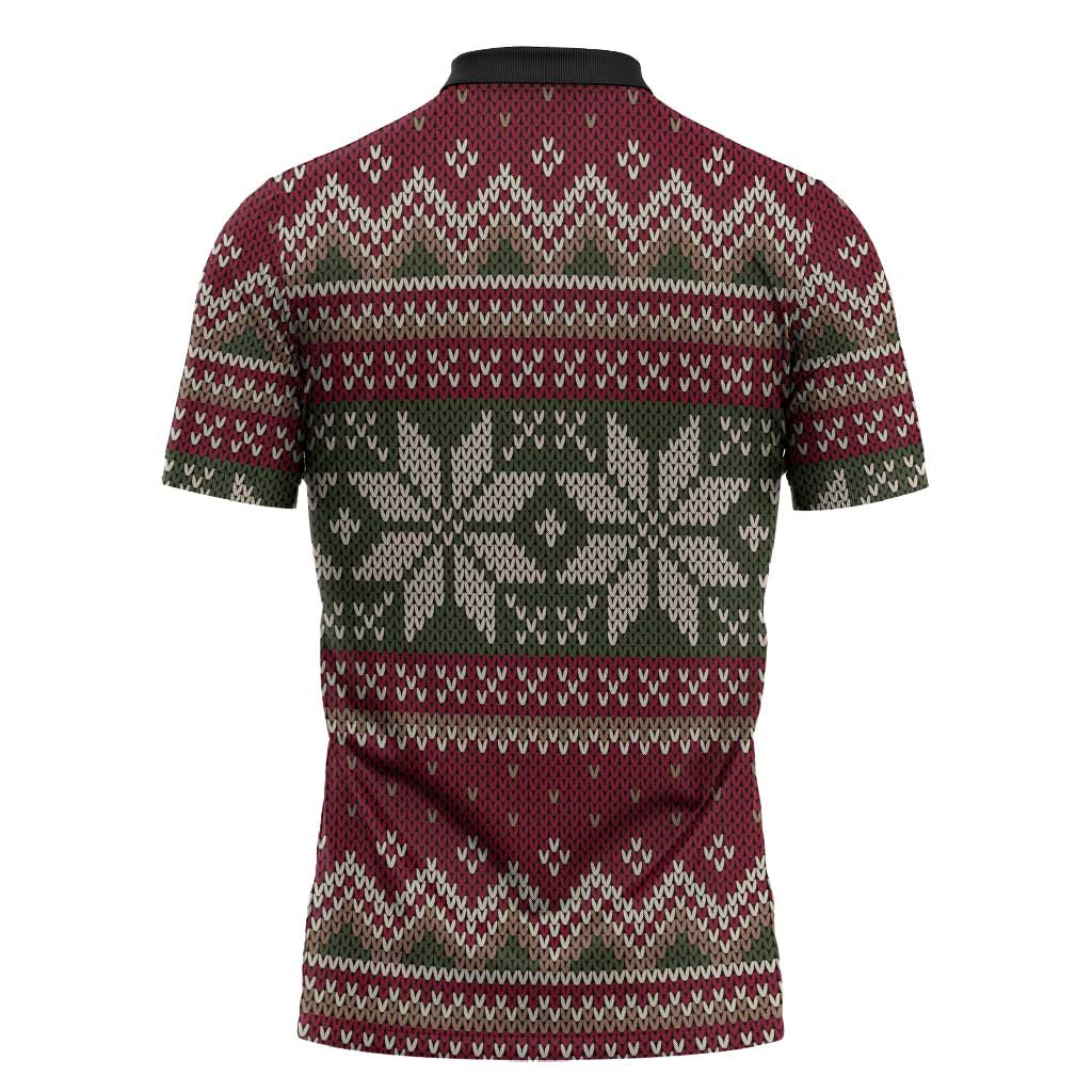 Skeleton Candy Cane Christmas Zipper Polo Shirt Xmas Holiday Patterns - Wonder Print Shop