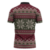 Skeleton Candy Cane Christmas Zipper Polo Shirt Xmas Holiday Patterns - Wonder Print Shop