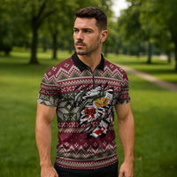Skeleton Candy Cane Christmas Zipper Polo Shirt Xmas Holiday Patterns - Wonder Print Shop