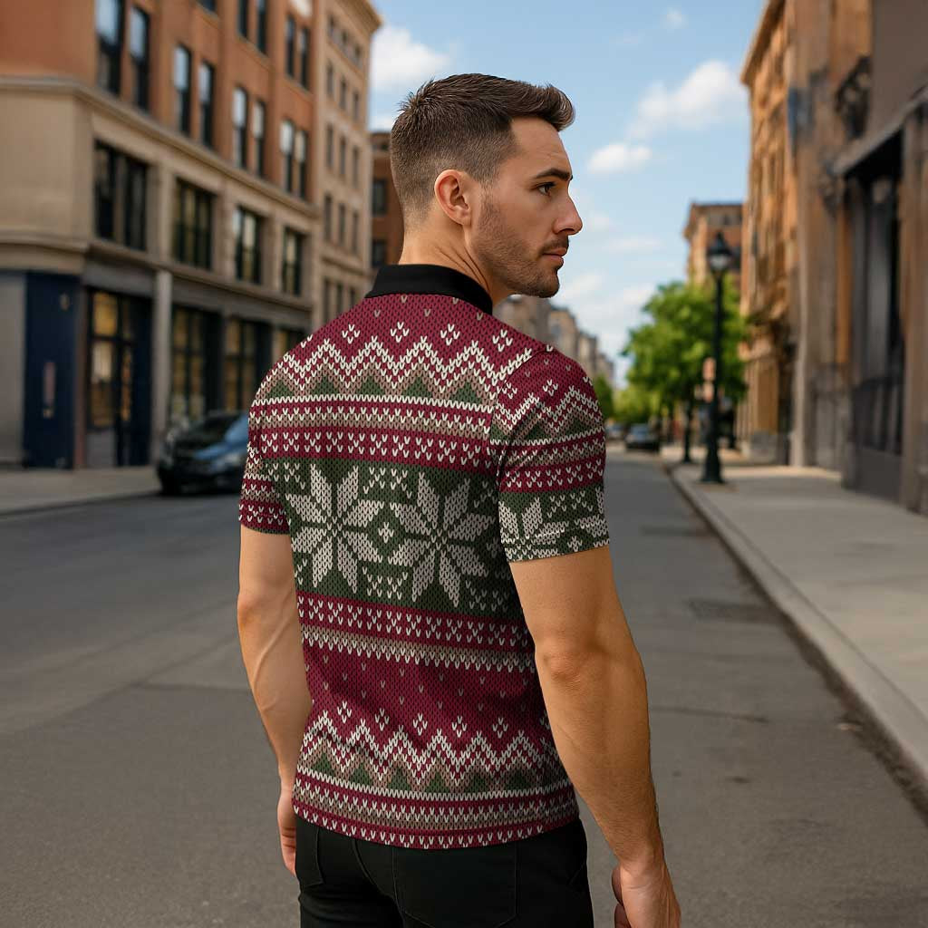 Skeleton Candy Cane Christmas Zipper Polo Shirt Xmas Holiday Patterns - Wonder Print Shop