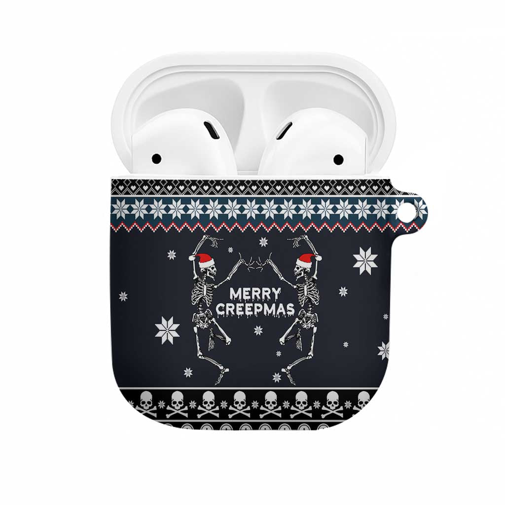 Skeleton Merry Creepmas Christmas AirPods Case Xmas Holiday Patterns - Wonder Print Shop