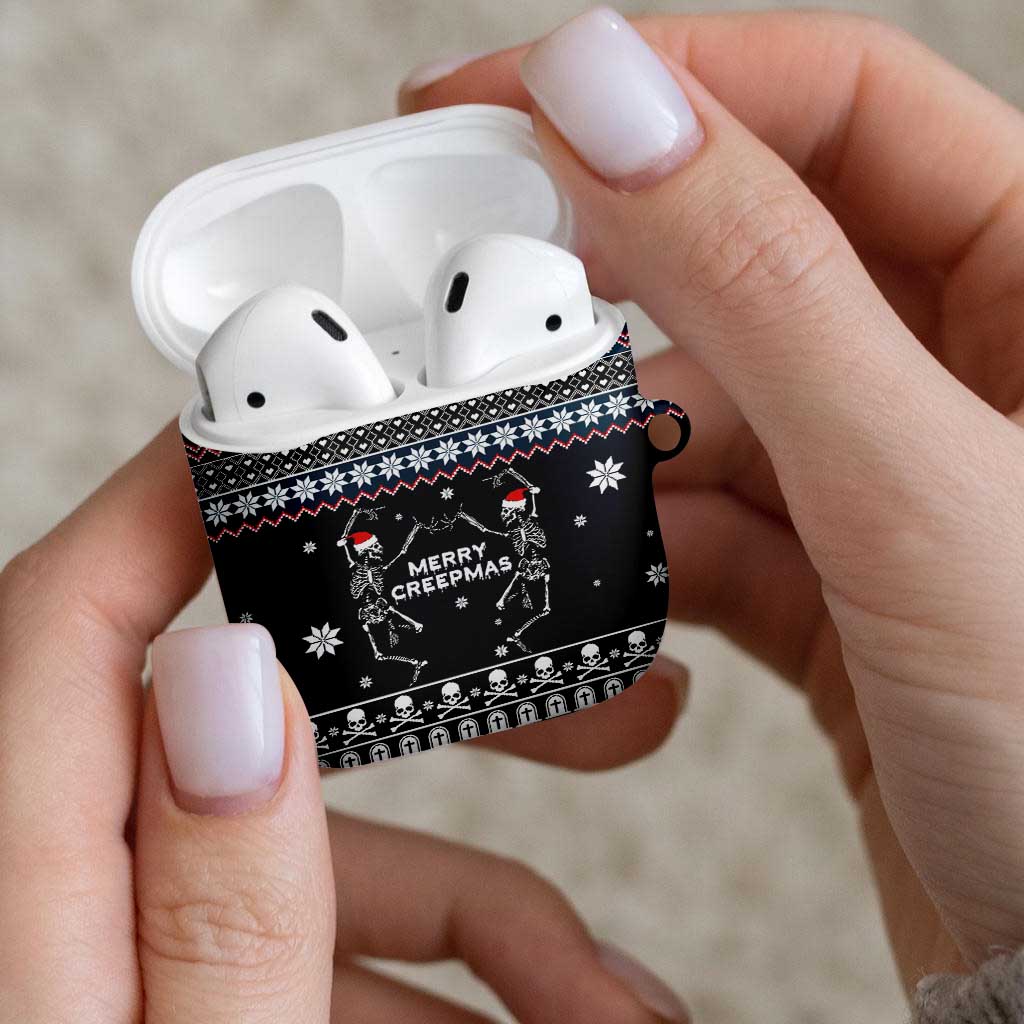 Skeleton Merry Creepmas Christmas AirPods Case Xmas Holiday Patterns - Wonder Print Shop