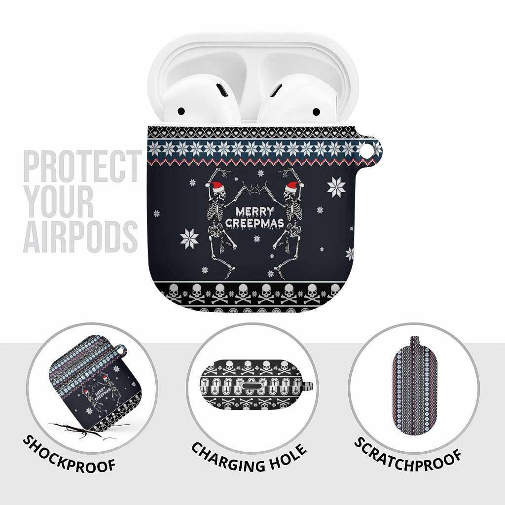Skeleton Merry Creepmas Christmas AirPods Case Xmas Holiday Patterns - Wonder Print Shop
