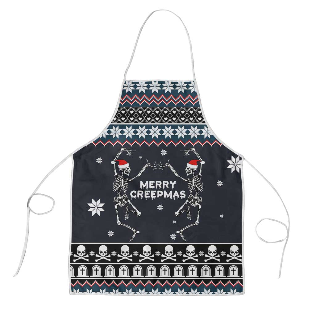 Skeleton Merry Creepmas Christmas Apron Xmas Holiday Patterns - Wonder Print Shop