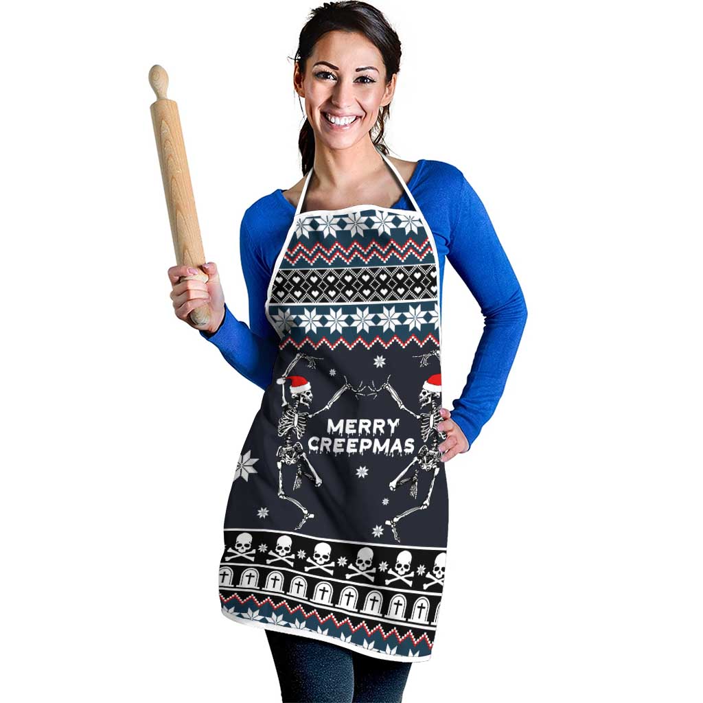 Skeleton Merry Creepmas Christmas Apron Xmas Holiday Patterns - Wonder Print Shop