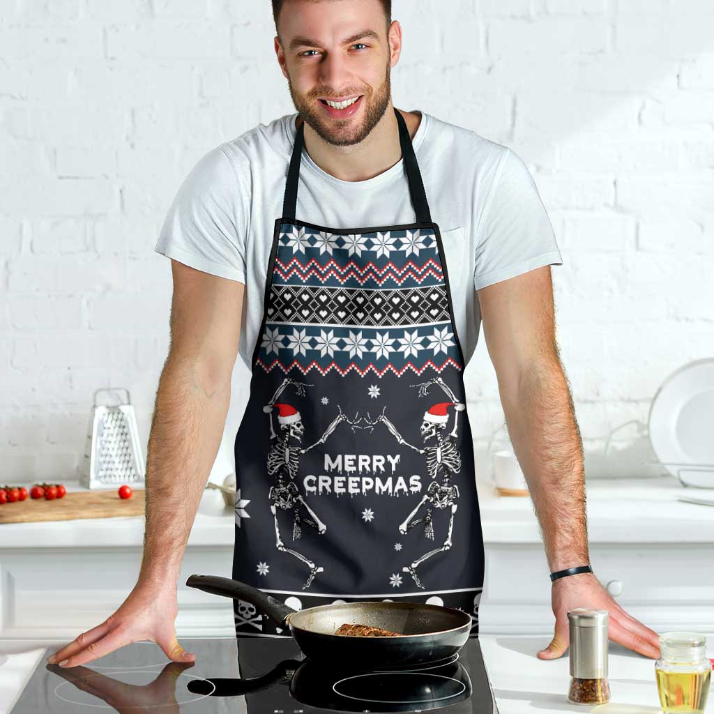 Skeleton Merry Creepmas Christmas Apron Xmas Holiday Patterns - Wonder Print Shop