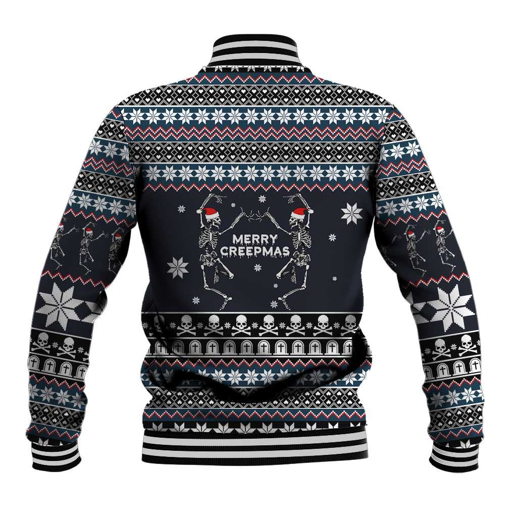 Skeleton Merry Creepmas Christmas Baseball Jacket Xmas Holiday Patterns - Wonder Print Shop