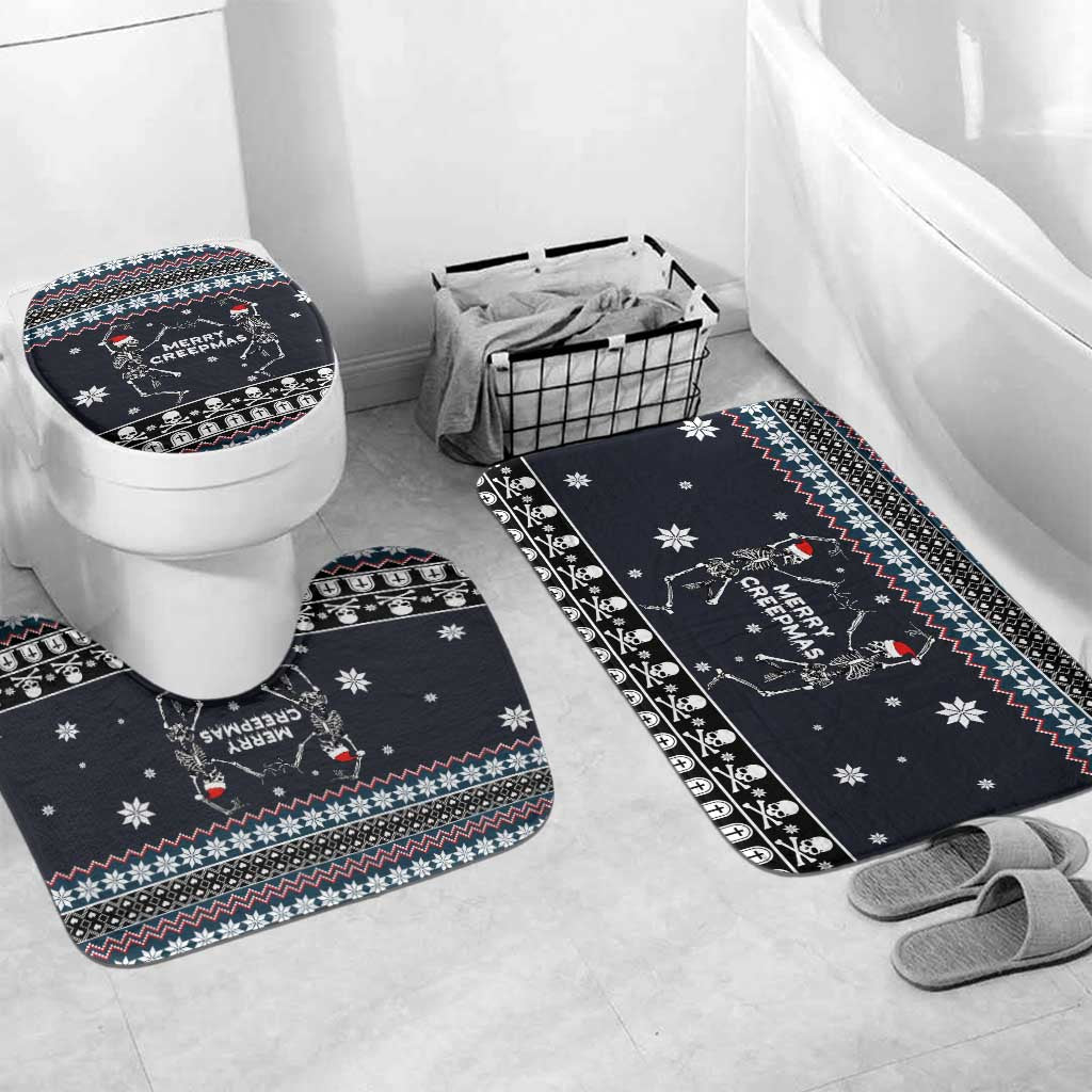 Skeleton Merry Creepmas Christmas Bathroom Set Xmas Holiday Patterns - Wonder Print Shop