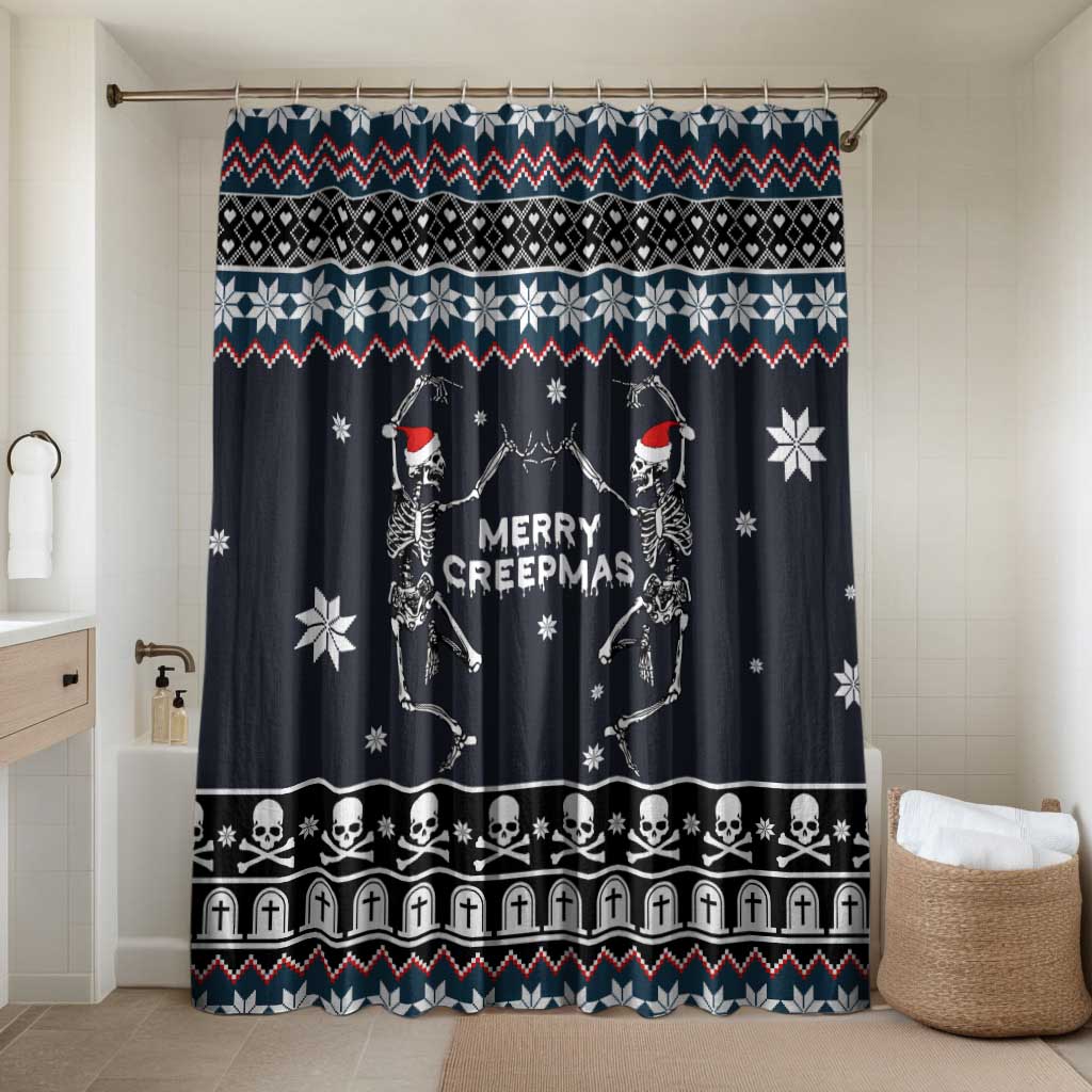 Skeleton Merry Creepmas Christmas Bathroom Set Xmas Holiday Patterns - Wonder Print Shop
