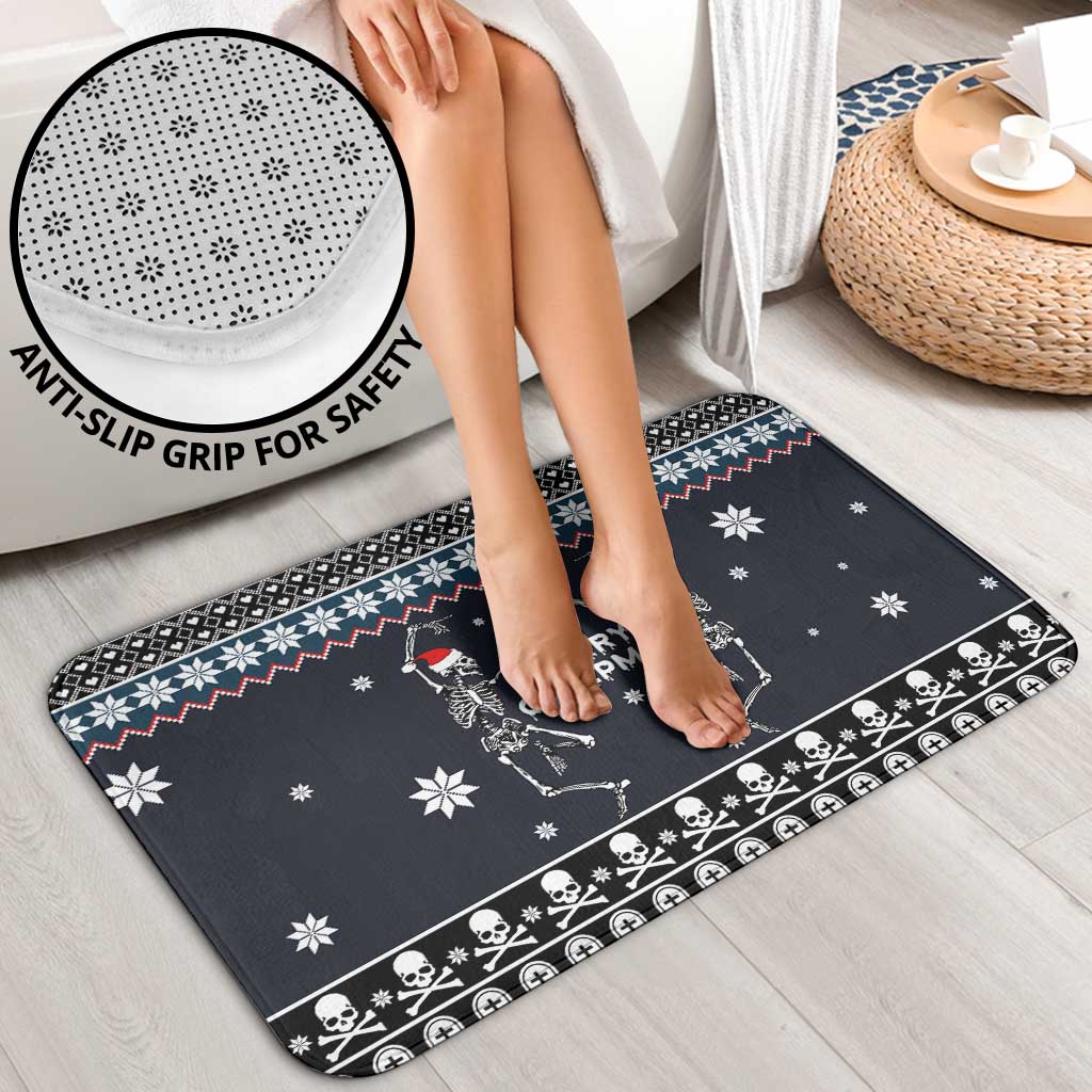 Skeleton Merry Creepmas Christmas Bathroom Set Xmas Holiday Patterns - Wonder Print Shop